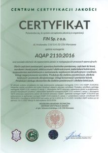 Certyfikat AQAP2110:2016